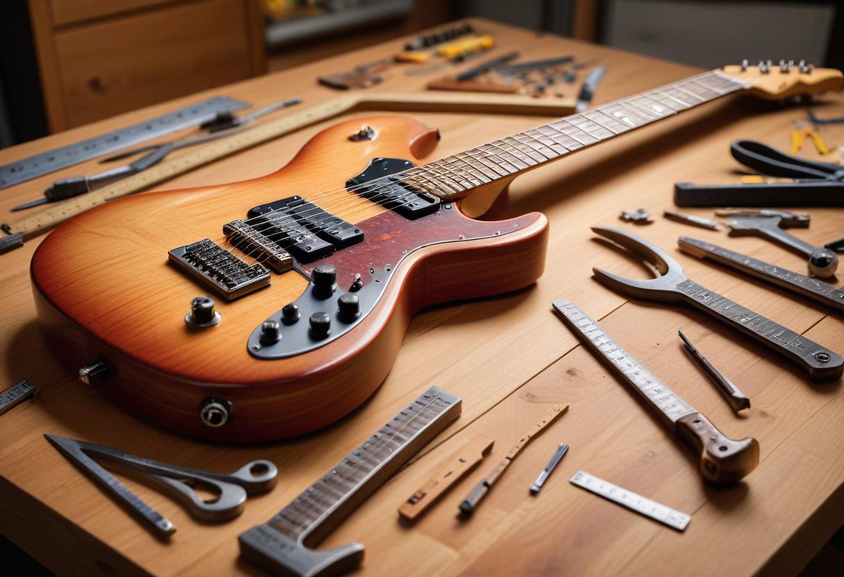 Så fixar du en skev gitarrhals på ett enkelt sätt illustration